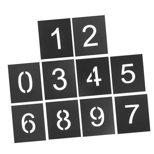 Ciieeo 1 Set Digital Signage Nummernschablonen Zahlen Türen Nummernschablonen Zum Malen Nummernaufkleber Wiederverwendbare Schablonen 0–9 Adressnummern Schablonenabdeckungen von Ciieeo