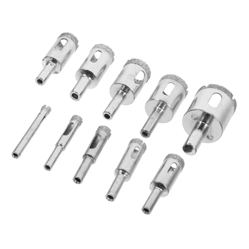 Ciieeo 10Er Set Bohrer für Porzellanfliesen Steinbohrer für Beton Bohrer zum Bohren von Fliesen Bohrer zum Schneiden von Glas Porzellanbohrer legierter Stahl Silver von Ciieeo