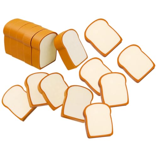 Ciieeo 16 Stück Toastbrot-Radiergummi In Brotform Brot-Miniatur-Brot-Radiergummi Künstliches Toast-Modell Cartoon-Toast-Radiergummi Toast-Brot-Radiergummi Tragbare Radiergummis von Ciieeo