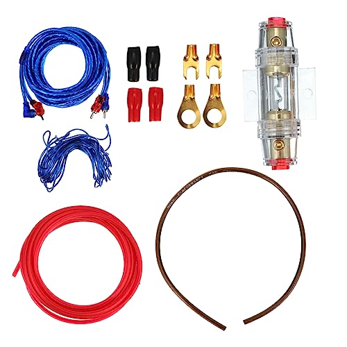 Ciieeo 1Satz Gauge Auto Verdrahtungsset Mit Audio Kabel Und Sicherungsblock Subwoofer Und Lautsprecher Installation von Ciieeo