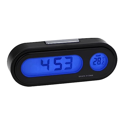 Ciieeo 1Stück Mini Digitales Auto Thermometer mit Uhr Multifunktionale LCD Anzeige für Auto Armaturenbrett Wetterstation Hochwertiges für Innenräume und Außenanwendungen von Ciieeo