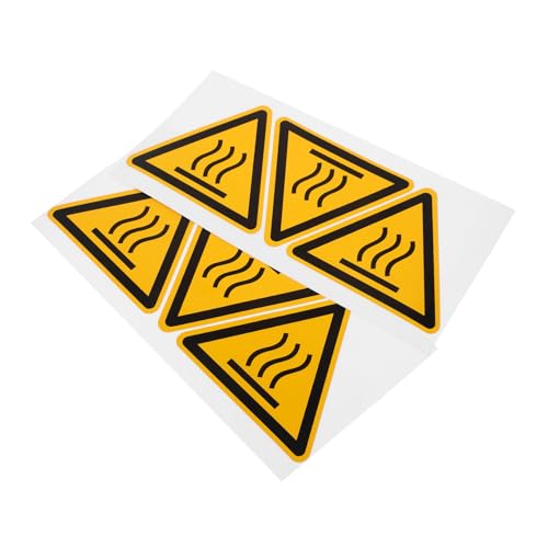Ciieeo 2 Blätter Warnaufkleber gefahrenwarner awareness metallic sticker stickerbögen Etikett Verbrühungs-Warnschild-Aufkleber Warnschild für hohe Temperaturen selbstklebendes Vinyl von Ciieeo