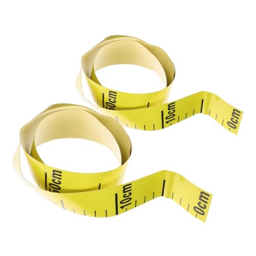 Ciieeo 2 Stück Wasserstandsskala klebrige Maßbänder Maßband abziehen und aufkleben Maßbänder aufkleben Klebebandmaß Nützliches Klebeband-Lineal zum Kleben selbstklebendes Maßband PVC Gelb von Ciieeo