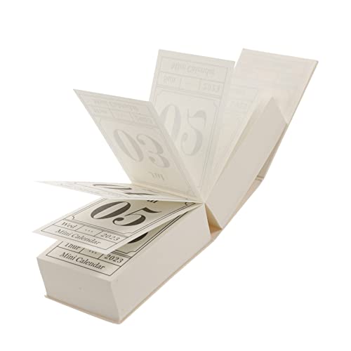 Ciieeo 2024 Mini-abreißkalender Papierkalender Taschennotizblock 365 Kalender 2023 Zerreißbare Kalender Planungsunterlage Bürokalender Muschelschale Hochwertiges Papier Tisch Tragbar Weiß von Ciieeo