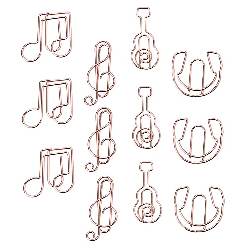 Ciieeo 24 STK Musiknotiz-Instrument-lesezeichen Büroklammer Erinnerungsfotoclip Clips Für Musiksymbole Beschichtete Lesezeichenklammern Bastelseitenclip Metall Mini Schreibwaren von Ciieeo