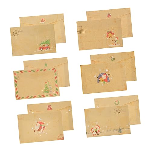 Ciieeo 24 Stück Briefumschläge Für Weihnachtseinladungen Weihnachtsumschläge Weihnachtsbriefumschläge Hochzeitseinladungen Geschenkumschläge Vintage-Umschläge Grußkarten Cover von Ciieeo