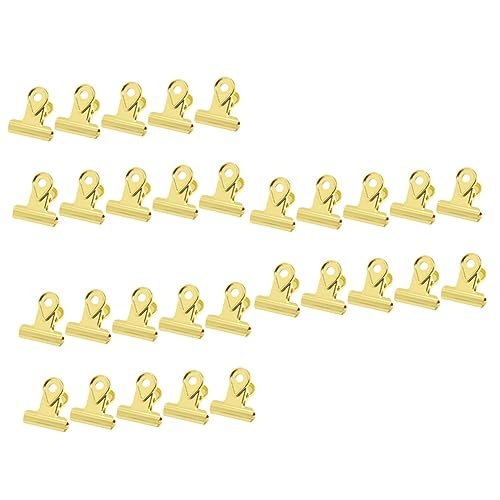 Ciieeo 30 STK Papierbinderklemme Binderclips Aus Edelstahl Taschenordner Metallklammern Datei Geldklammern Bindemittel Kupferklammer Scharnierclips Aus Metall Büroklammer Rostfreier Stahl von Ciieeo