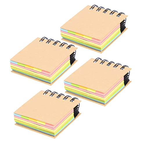 Ciieeo 4 Stück Haftnotiz Notizblock Für Täglichen Gebrauch Zeitschrift Tagebuch Tragbare Planung Notizblöcke Für Zuhause Mini-tagesnotizblock Doppeltes Offsetpapier Büro Haushalt von Ciieeo