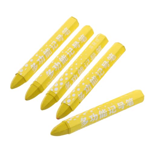 Ciieeo 5 Stck. Reifenmarkierung Holzkreide Buntstifte Aus Tonpapier Home Decoration Marker Stift Reifenmarker Weiß Holzstift Markierstift Zum Brennen Von Holz Reifenlackmarker Wachs Gelb von Ciieeo