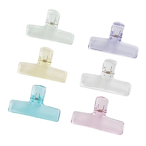 Ciieeo 6st Transparentes Acryl-Clip-briefpapier Klemmbrett-Ordner Pointer Für Präsentationen Cd DVD Tasche Bastelklammern Diamanten-bastelhalter Plastik Großer Klipp Student Empfindlich von Ciieeo