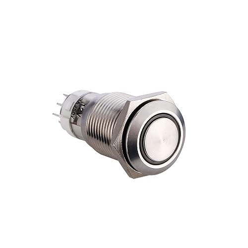 Ciieeo Dc Weißer Ring Metall Druckknopfschalter Selbstverriegelnd für Auto DIY Anwendungen für Motorstart Relais und Schaltkreise Langlebig und Zuverlässig Ciieeo Dc Weißer Ring Metall Druckknopfschalter Selbstverriegelnd für Auto DIY Anwendungen für Motorstart Relais und Schaltkreise Langlebig und Zuverlässig von Ciieeo