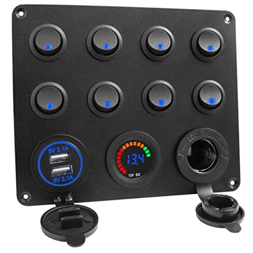 Ciieeo Gang Schaltpanel mit Dual USB Anschlüssen und Digitalem Voltmeter für Anwendungen Fahrzeugen Booten und Wohnmobilen Einfache Installation und Vielseitige Ciieeo Gang Schaltpanel mit Dual USB Anschlüssen und Digitalem Voltmeter für Anwendungen Fahrzeugen Booten und Wohnmobilen Einfache Installation und Vielseitige von Ciieeo