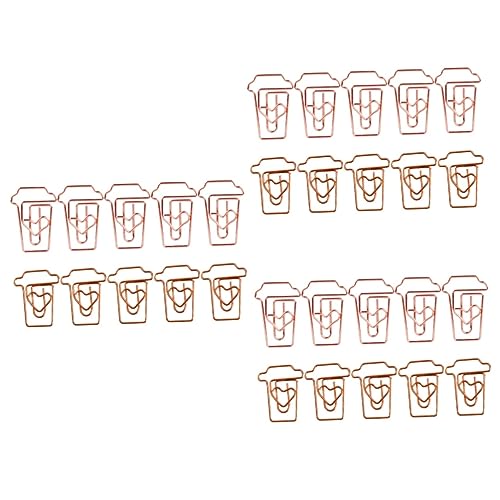 Ciieeo Niedlich 72 Stück 2 Kaffeetasse Büroklammer Lesezeichen Aus Metall Kaffeebecher Kreative Büroklammern Lesezeichen-Clips Büroklammern Fürs Büro Tasse Milchtee Legierung Mini von Ciieeo