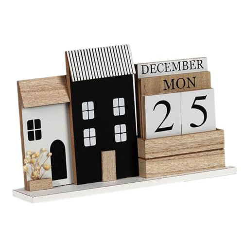 Ciieeo Holz Schreibtisch Kalender Blöcke Kalender Kalender Desktop Dekoration 30 * 6 * 19cm Holz Kalender Stehen von Ciieeo