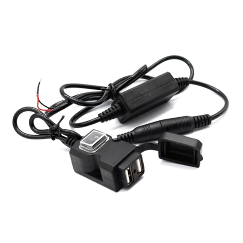Ciieeo USB Ladegerät mit Wasserdichter Abdeckung Dualer USB Steckdose für Smartphones GPS und Digitalkameras Adapter für Lenker Montagen Schwarz von Ciieeo