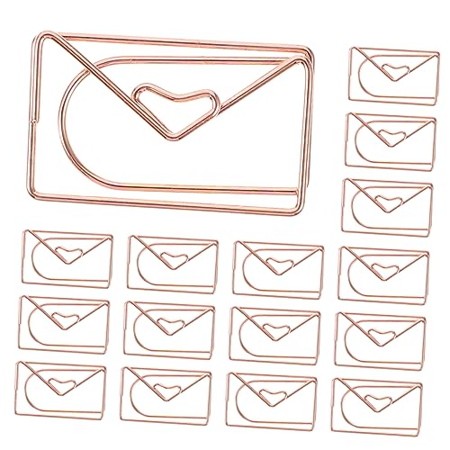 Ciieeo Umschläge 60 STK Lesezeichen Briefumschläge Büroklammern Umhüllen Kreative Büroklammern Metall Roségold Mini-Ordner von Ciieeo