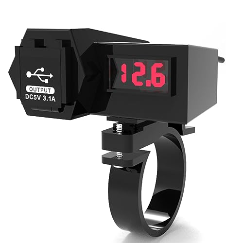 Ciieeo Wasserdichtes USB Ladegerät für Motorräder mit Digitalanzeige und Ports für Telefon und Digitalkamera Schwarz Ciieeo Wasserdichtes USB Ladegerät für Motorräder mit Digitalanzeige und Ports für Telefon und Digitalkamera Schwarz von Ciieeo