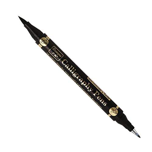 Cikiki Doppelte Kalligraphie-Pinselstifte Pinselmarker Stift für Unterschrift Zeichnen Handstift Schwarz P7f1 Pinsel Tinte Schriftzug zum Schreiben von Cikiki
