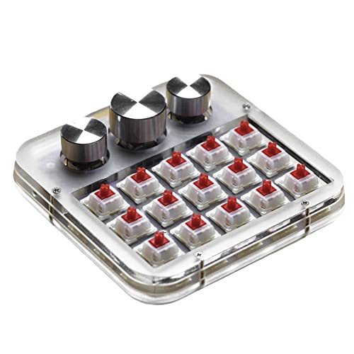 Mechanische Tastatur mit 15 Tasten, 3 Encoder-Knopf, Hot Swappable Tastatur, unterstützt Tastatur für QMK Mini Red VIA Switch von Cikiki