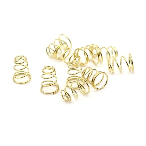 Cilky 5 Stück Federn für LED-Taschenlampen, DIY-Treiberplatine, Batteriekontakt, goldene Endkappen-Schalterfedern Small Springs Compression (Size : 0.7mm) von Cilky