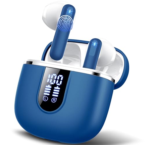 Bluetooth Kopfhörer, Kopfhörer Kabellos Bluetooth 5.4 In Ear Kopfhörer mit 4 ENC Noise Cancelling Mics, 40Std HiFi Stereo Kabellose Kopfhörer mit LED-Anzeige, IP7 Wasserdicht Ohrhörer für Sport, Blau Bluetooth Kopfhörer, Kopfhörer Kabellos Bluetooth 5.4 In Ear Kopfhörer mit 4 ENC Noise Cancelling Mics, 40Std HiFi Stereo Kabellose Kopfhörer mit LED-Anzeige, IP7 Wasserdicht Ohrhörer für Sport, Blau von Cillso