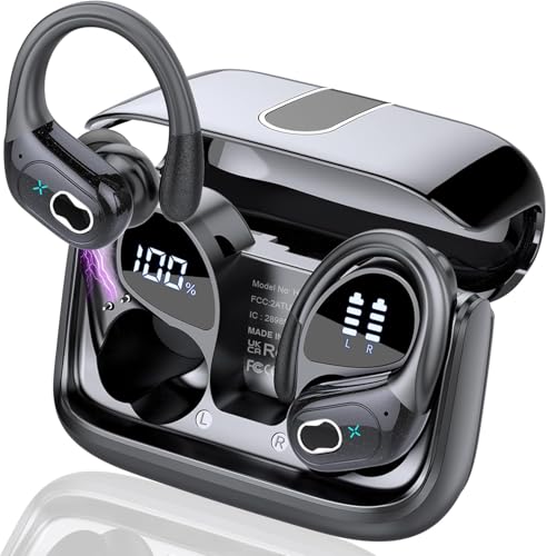 Bluetooth Kopfhörer Sport, Kopfhörer Kabellos Bluetooth 5.3 mit 4 Mic, In Ear Kopfhörer Bluetooth ENC Noise Cancelling, HiFi Stereo Ohrhörer LED-Anzeige, 48 Std Spielzeit, IP7 Wasserdicht von Cillso