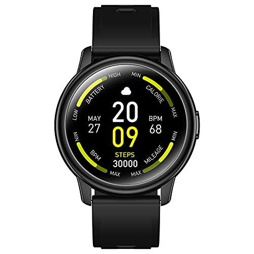 Cillso Smartwatch, Runde Bluetooth Smartwatch Herren Damen Fitnessuhr 1,3“ Touchdisplay mit Pulsmesser, Schrittzähler, Kalorien und Schlafanalyse, IP68 Wasserdicht Armbanduhr für iOS Android [2021] von Cillso