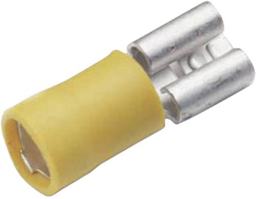 Cimco 180234 Flachsteckhülse Steckbreite: 6.3mm Steckdicke: 0.8mm 180° Teilisoliert Gelb von Cimco
