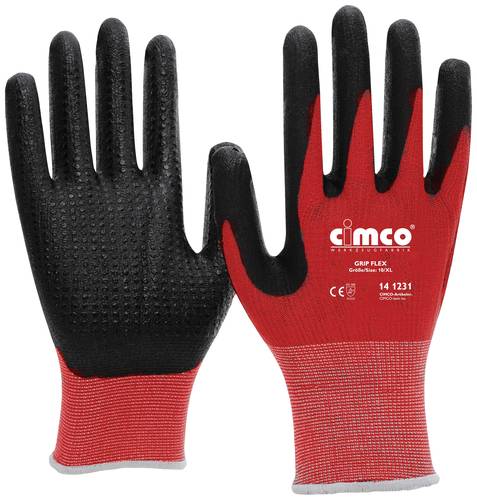 Cimco Grip Flex schwarz/rot 141233 Strickgewebe Arbeitshandschuh Größe (Handschuhe): 11, XXL EN 38 von Cimco