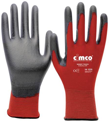 Cimco Skinny Touch grau/rot 141238 Nylon Arbeitshandschuh Größe (Handschuhe): 10, XL EN 388 1 Paar von Cimco