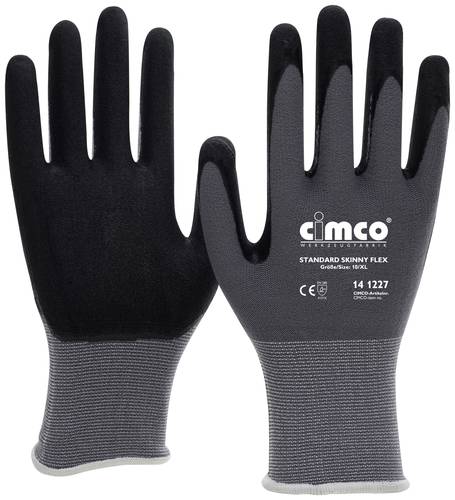 Cimco Standard Skinny Flex schwarz/grau 141225 Strickgewebe Arbeitshandschuh Größe (Handschuhe): 8 von Cimco