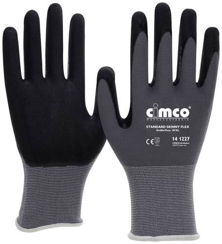 Cimco Standard Skinny Flex schwarz/grau 141268 Strickgewebe Arbeitshandschuh Größe (Handschuhe): 1 von Cimco