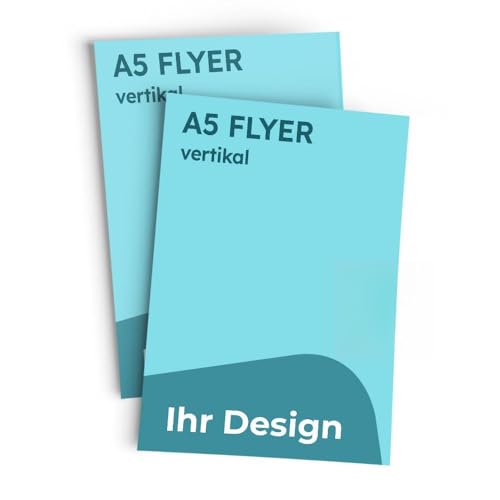 Cimpress Flyer selbst gestalten Individuell gestalteter Flyer im DL A5 oder A6-Format – Personalisiertes Design Eigenes Design hochladen für Unternehmen oder Event (A5 Vertikal, 250 Stück) von Cimpress