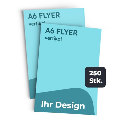 Cimpress Flyer selbst gestalten Individuell gestalteter Flyer im DL A5 oder A6-Format – Personalisiertes Design Eigenes Design hochladen für Unternehmen oder Event (A6 Vertikal, 250 Stück) von Cimpress