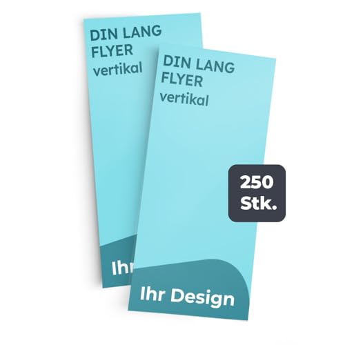 Cimpress Flyer selbst gestalten Individuell gestalteter Flyer im DL A5 oder A6-Format – Personalisiertes Design Eigenes Design hochladen für Unternehmen oder Event (DL Vertikal, 250 Stück) von Cimpress