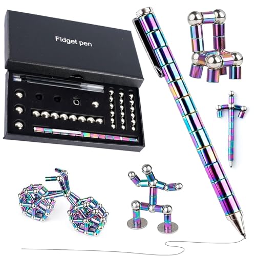 Cimvidi Magnetischer Kugelschreiber, Multifunktions Magnetischer Stift Stress Entlastung Kugelschreiber Metall Stift Magnet Stift Kühle Stifte Gadgets, Geschenk für Junge Männer Frauen (Mehrfarbig) von Cimvidi