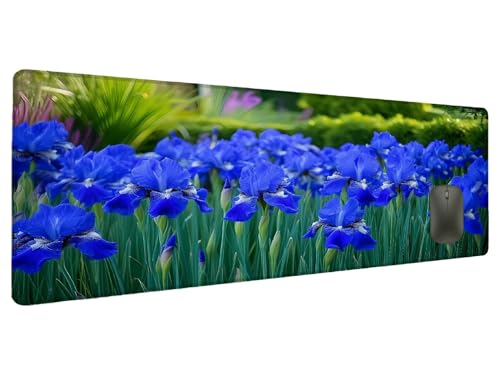 Mauspad Blume Schreibtischunterlage Anlage Mousepad XXL 700x300mm, Mauspad Gaming Groß Desk Mat PC Zubehör Schreibtisch Deko, Maus Pad Wasserdicht Rutschfeste Gummibasis Schreibtisch Schutz Office B-5 von Ciooyxee