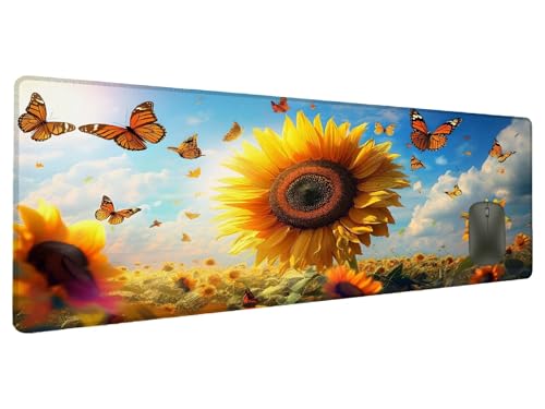 Mauspad Gelb Schreibtischunterlage Blume Mousepad XXL 1500x800mm, Mauspad Gaming Groß Desk Mat PC Zubehör Schreibtisch Deko, Maus Pad Wasserdicht Rutschfeste Gummibasis Schreibtisch Schutz Office F-7 Mauspad Gelb Schreibtischunterlage Blume Mousepad XXL 1500x800mm, Mauspad Gaming Groß Desk Mat PC Zubehör Schreibtisch Deko, Maus Pad Wasserdicht Rutschfeste Gummibasis Schreibtisch Schutz Office F-7 von Ciooyxee