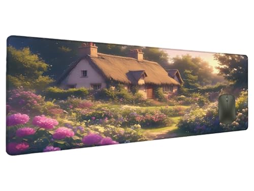 Mauspad Landschaft Schreibtischunterlage Kabine Mousepad XXL 700x300mm, Mauspad Gaming Groß Desk Mat PC Zubehör Schreibtisch Deko, Maus Pad Wasserdicht Rutschfeste Gummibasis Schreibtisch Schutz Z-3 von Ciooyxee