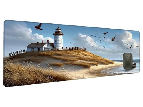 Mauspad Landschaft Schreibtischunterlage Leuchtturm Mousepad XXL 700x300mm Mauspad Gaming Groß Desk Mat PC Zubehör Schreibtisch Deko Maus Pad Wasserdicht Rutschfeste Gummibasis Schreibtisch Schutz V-8 Mauspad Landschaft Schreibtischunterlage Leuchtturm Mousepad XXL 700x300mm Mauspad Gaming Groß Desk Mat PC Zubehör Schreibtisch Deko Maus Pad Wasserdicht Rutschfeste Gummibasis Schreibtisch Schutz V-8 von Ciooyxee