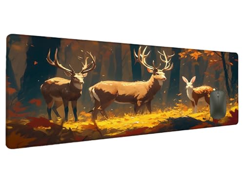 Mauspad Wald Schreibtischunterlage Tier Mousepad XXL 700x300mm, Mauspad Gaming Groß Desk Mat PC Zubehör Schreibtisch Deko, Maus Pad Wasserdicht Rutschfeste Gummibasis Schreibtisch Schutz Office Q-9 Mauspad Wald Schreibtischunterlage Tier Mousepad XXL 700x300mm, Mauspad Gaming Groß Desk Mat PC Zubehör Schreibtisch Deko, Maus Pad Wasserdicht Rutschfeste Gummibasis Schreibtisch Schutz Office Q-9 von Ciooyxee