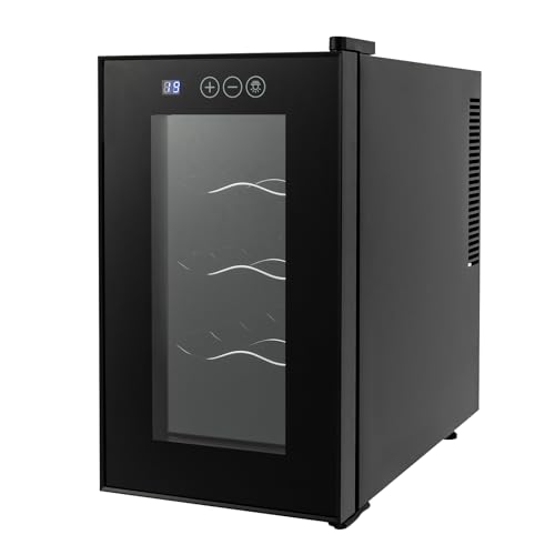 Ciounmb 23L Weinkühlschrank für 8 Flaschen, 46,4-64,4°F Flaschenkühlschrank, Kühlschrank mit Glastür, Getränkekühlschrank Klein mit Wellenform-Racks, Weinkühlschränke, Kühlschrank für Zimmer Ciounmb 23L Weinkühlschrank für 8 Flaschen, 46,4-64,4°F Flaschenkühlschrank, Kühlschrank mit Glastür, Getränkekühlschrank Klein mit Wellenform-Racks, Weinkühlschränke, Kühlschrank für Zimmer von Ciounmb