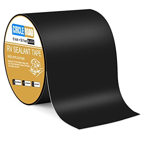 RV Dachband schwarz, 6 Zoll x 50 Fuß RV Reparatur Dichtungsband, Stop Wohnmobil Dach Lecks, UV-beständig, wetterfest und langlebig für Wohnmobil, Anhänger, Boot RV Dachband schwarz, 6 Zoll x 50 Fuß RV Reparatur Dichtungsband, Stop Wohnmobil Dach Lecks, UV-beständig, wetterfest und langlebig für Wohnmobil, Anhänger, Boot von CircleRoad