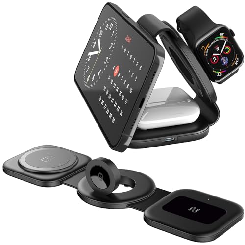 Ladestation für Apple Watch, Induktive Ladestation 3 in 1 für Ladestation, Wireless Charger für 15/14/13/12/11/Pro/Max/Xs/Xr/X/8/Plus, Ladestation für Apple Watch und 3/2/Pro von Circlio