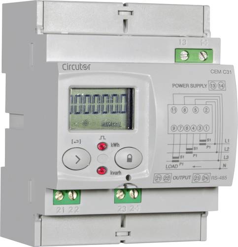 Circutor CEM-C31-485-DS Drehstromzähler mit Wandleranschluss digital 10A Single 1St. von Circutor