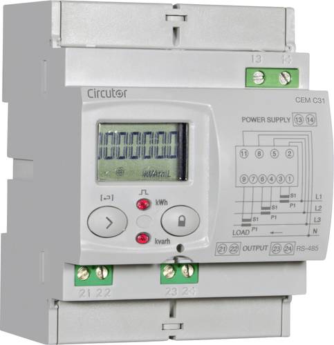 Circutor CEM-C31-485-T1-MID Drehstromzähler mit Wandleranschluss digital 10A MID-konform: Ja Single von Circutor