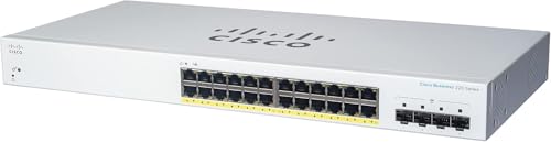 CISCO DESIGNED Business CBS220-24T-4G Smart Switch (24 Ports GE), 4 x 1 G SFP, 3 Jahre eingeschränkte Hardware-Garantie (CBS220-24T-4G-NA) von CISCO DESIGNED