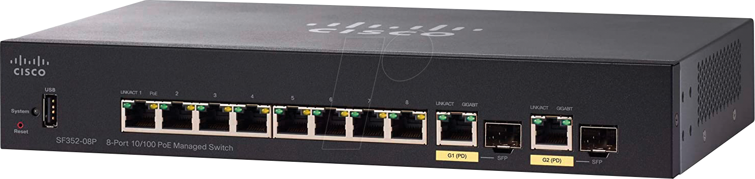 CISCO SF35208PK9 - Switch, 12-Port, Fast Ethernet, RJ45/SFP, PoE+ von Cisco