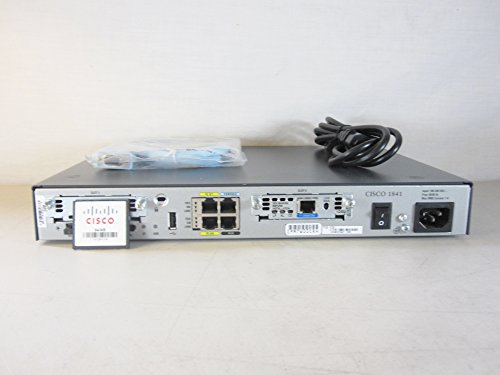 Cisco 1841 Schnelles Ethernet Router 10/100Base-T(X), 10,100 Mbit/s, 128-bit RC4,192-bit AES,256-bit AES,3DES,des, Cisco IOS, Schwarz, Blau, Edelstahl von Cisco