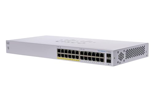 Cisco Business CBS110-24PP-D Unmanaged Switch | 24﻿ GE-Ports | Partial PoE | 2 x 1G-SFP Shared | Begrenzter Lebenszeitschutz (CBS110-24PP-D) von Cisco